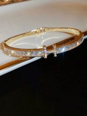 H Crystal bracelet Designer inlay Diamonds jewelry gold luxury Hermes bangle NEW